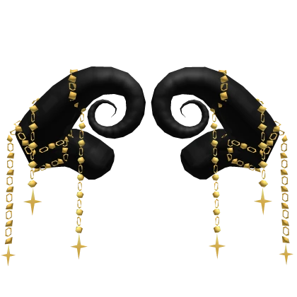 Black Gold Chained Horns