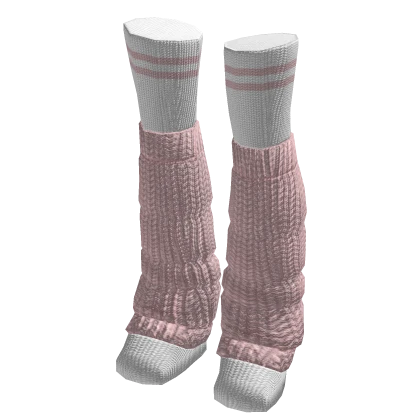 💗 Blush Pink Leg Warmers with Socks