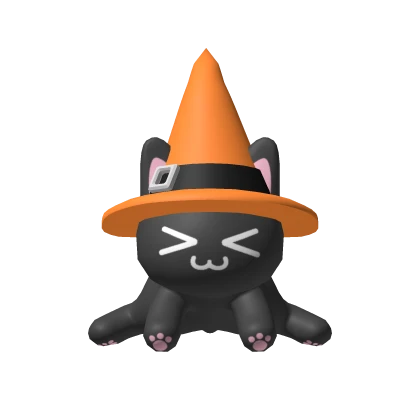 🍀Cute Witch Black Cat Hat  (Orange)