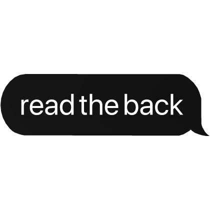 good boy read the back sign text bubble