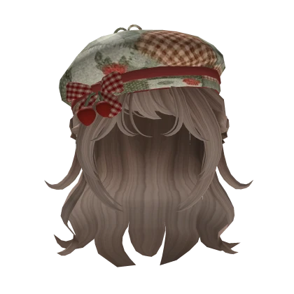 igari mori kei milk tea hair with red cherry beret