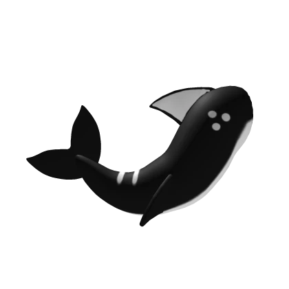 black fluffy orca girl tail