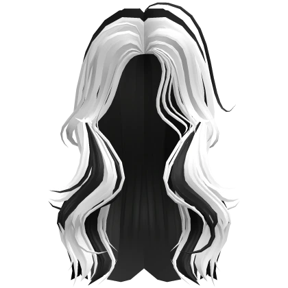 ♡ long layered wavy hair (black n white)