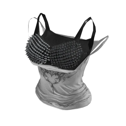 Κβ‘Ι Emo Spike Studded White Graphic Tank top