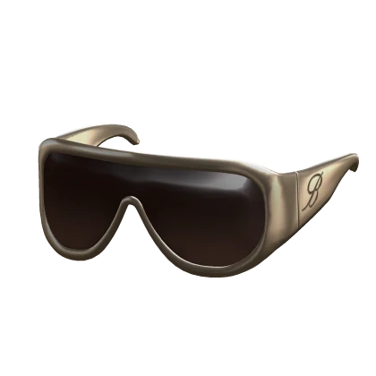 Designer Sporting Mask-style Sunglasses (Beige)