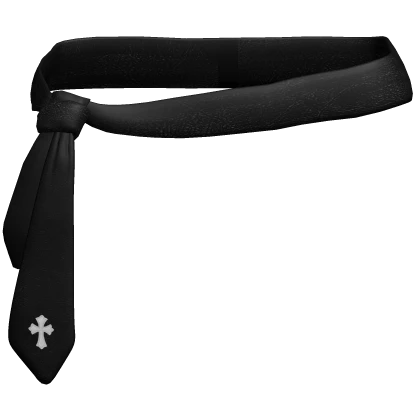 [3.0] Y2K Black Tie Belt with cross logo