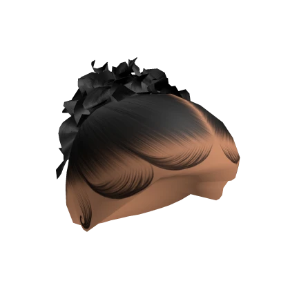 Clean Girl Middle Part Curly Bun [Black]