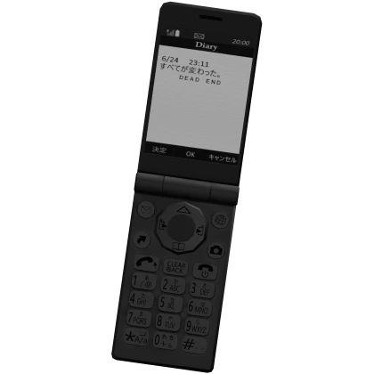 black 2000s japanese flip phone diary