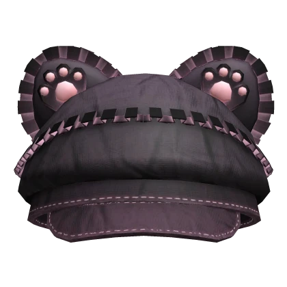 cutesy kawaii black kitty paw ruffled hat