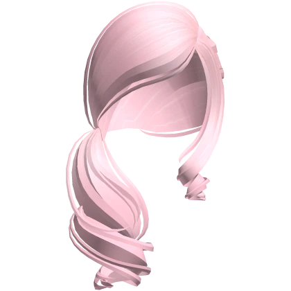 Cute Side Twirly Pigtail Hair (Light Pink)