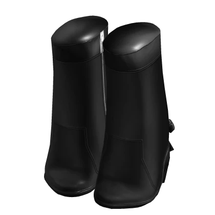 Sleek and Stylish Girl Boots w/ Bows in Black V1