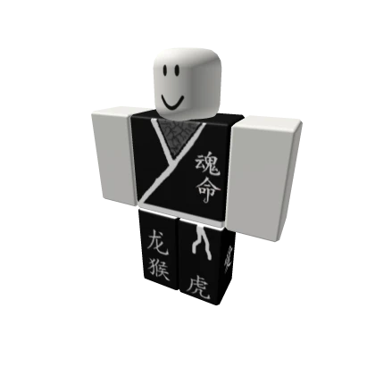 🗡Classic Black White Vest Boy Ninja Samurai