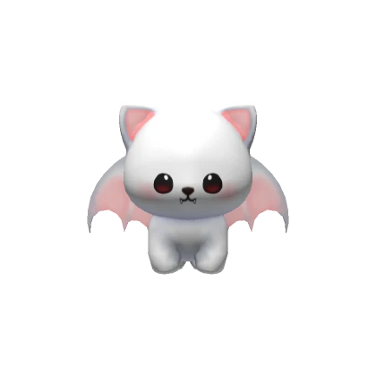 White Cat Pet w/ bat costume (Cute & Chibi)