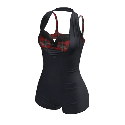 ☆ Runway Tartan Lace & Blue Bodysuit