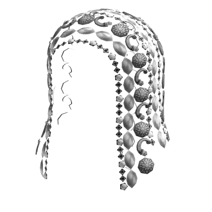 Maximalist Silver Dangling Beaded Headress