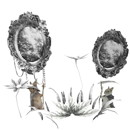 Fantasy Nature Mossy Mirrors White