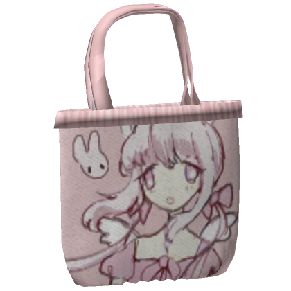 [3.0] cute bunny angel girl tote bag white pink