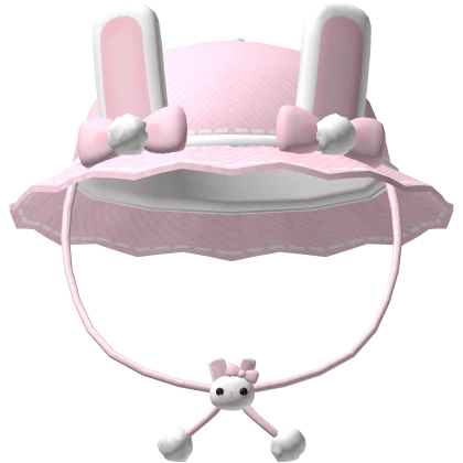 ♡ Cutesy Ruffled Pink Bunny Hat with Bows ♡
