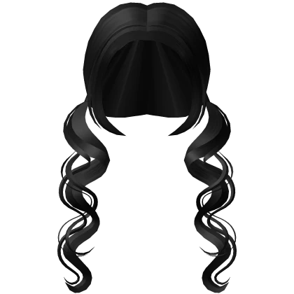 ♡ Black Curly Doll Pigtails