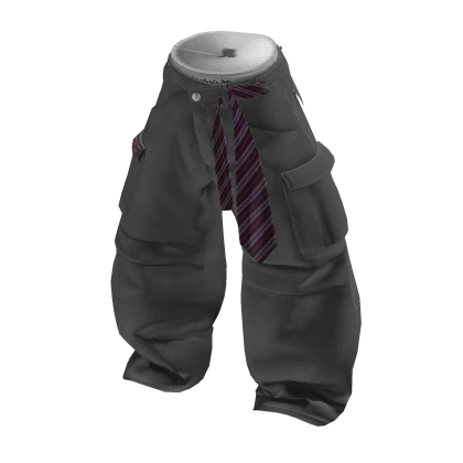 💗Y2K OVERSIZED ASYMMETRIC CARGO PANTS_GREY