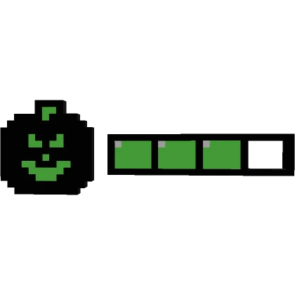 Eerie Green Halloween Pumpkin 8-Bit Health Bar