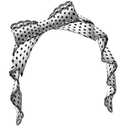 cute polka dot bow headband - black and white