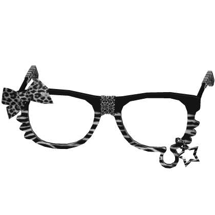 Leopard Gyaru Fur White Cat Glasses