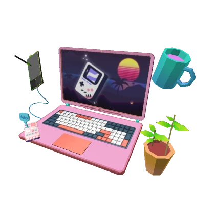 Digital Artist Vaporwave Back