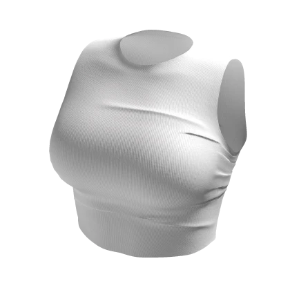 Basic simple crop top shirt White