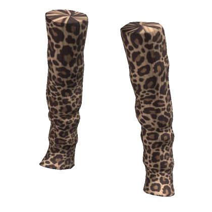 Knitted Leg Warmers Leopard Brown