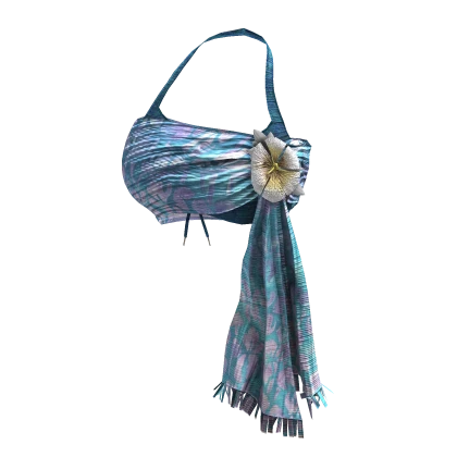 ʚ♡ɞ Summer Blue Floral Scarf Wrap Top Bikini