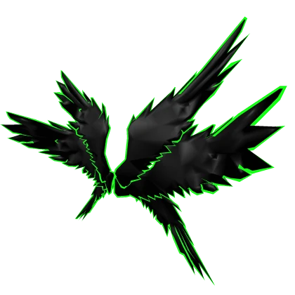 Cartoony Green Angel Wings