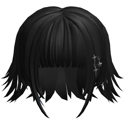 Black Layerd Short Edgy Hair w/ Charms