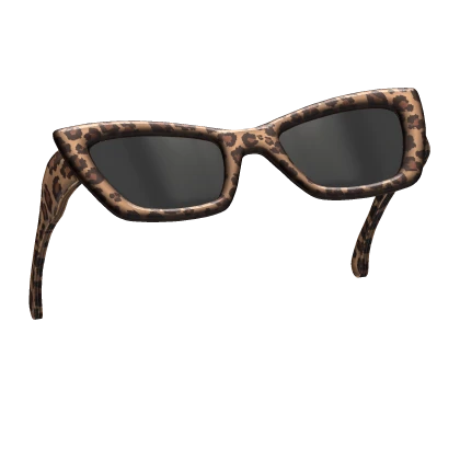 Raised Oversized Cat Eye Glasses Gyaru Leopard