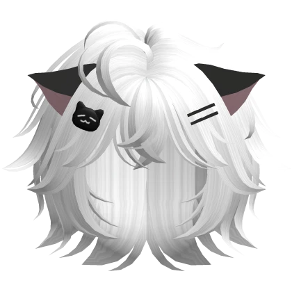 ♡ kitty cutecore short hair /w cat clips white