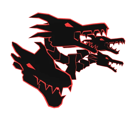 Cartoony Red Dragon Heads