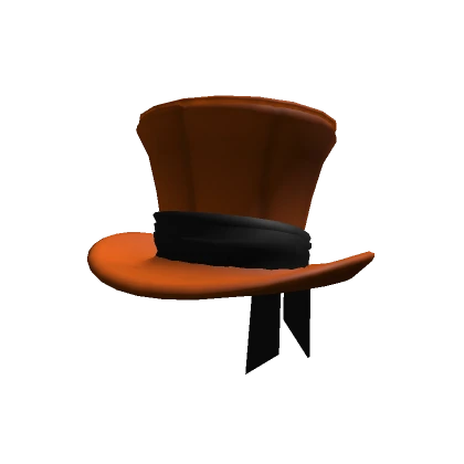 Orange Top hat with BlackRibbon