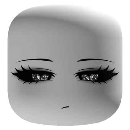 Pretty Possessed Demon Face Glitched Black Eyes