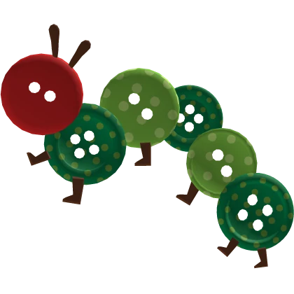 ꩜ whimsical twee igari button caterpillar clip