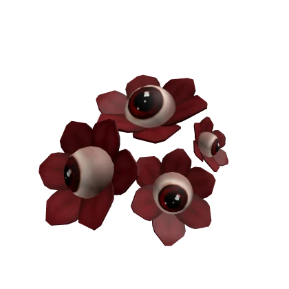 cute red eerie eye flowers