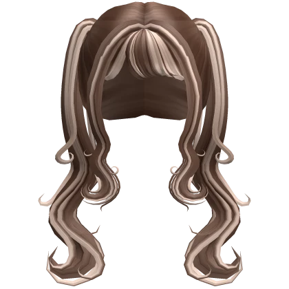 Long Swirly Pigtails (Striped Brown and Blonde)