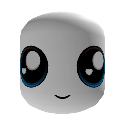 Cute Cartoon Head White and Blue