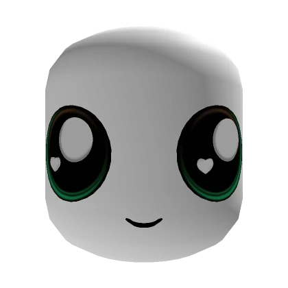 Cute Cartoon Head White and Green