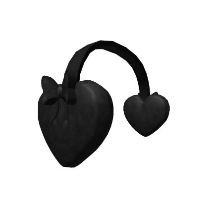 Fluffy Heart Earmuffs Black