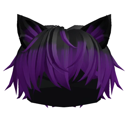 Black to Purple Messy Cat Boy Hair