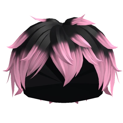 Black to Pink Messy Boy Hair