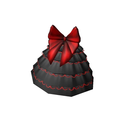 Gothic Vampire Ruffle Skirt With a Big Bow