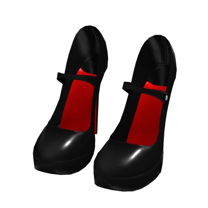 ☆ Black Stiletto Mary jane Heels