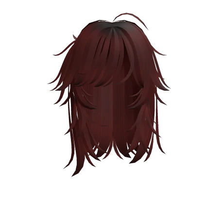 cute y2k messy wolfcut hair in red