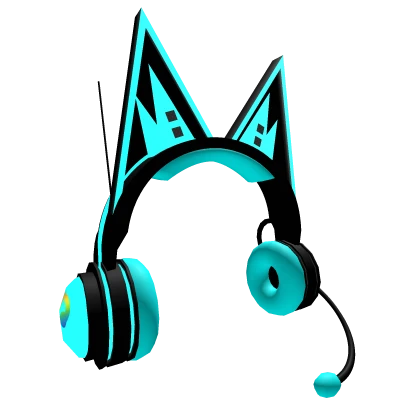 Fox Ear Headphones - Cyan Neon
